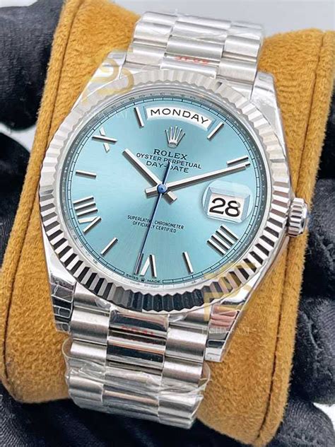 rolex day date blue leather|Rolex Day-Date price list.